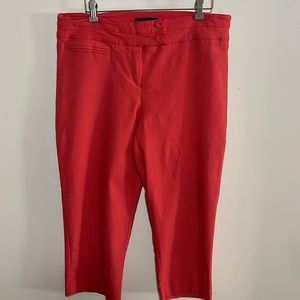 Sharagano Cropped Capri Pants High Waisted Double Button Trousers